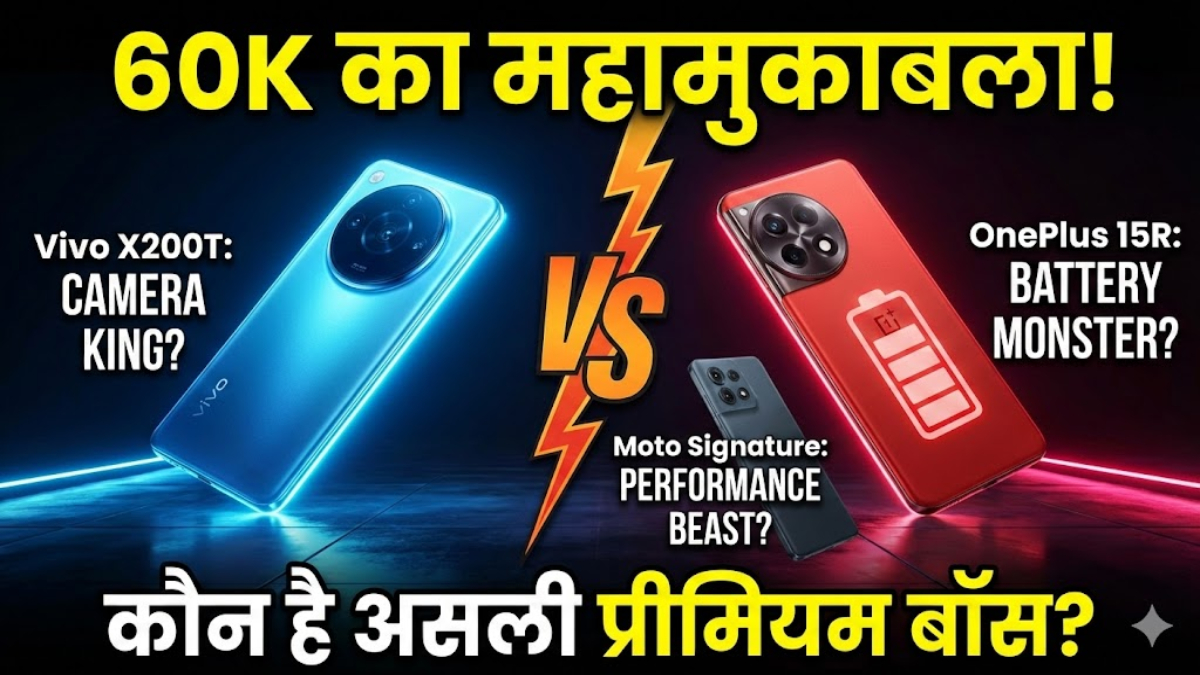 Vivo X200T vs Motorola Signature vs OnePlus 15R – प्रीमियम स्मार्टफोन तुलना