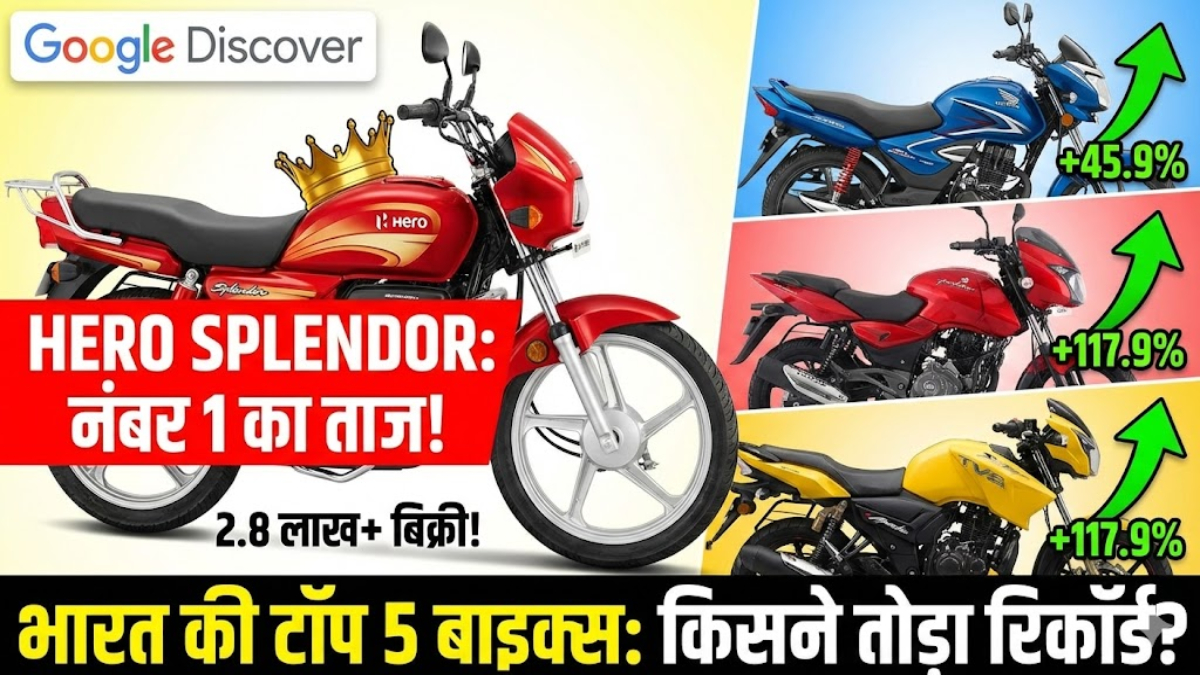 दिसंबर 2025: भारत की टॉप 10 मोटरसाइकिलें — Splendor, Shine, Pulsar और Classic 350 ने मचाई धूम