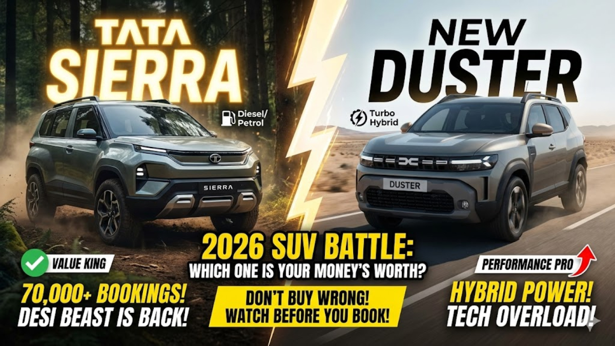 Tata Sierra vs. New Duster: 2026 में कौन सी SUV आपके पैसे के लायक है